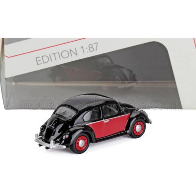 SCHUCO VOLKSWAGEN BEETLE KAFER MAGGIOLINO 1967 - BLACK RED 1/87