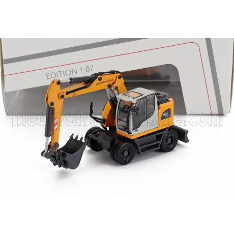 SCHUCO LIEBHERR A918 ESCAVATORE GOMMATO - TRACTOR EXCAVATOR - YELLOW WHITE BLACK 1/87