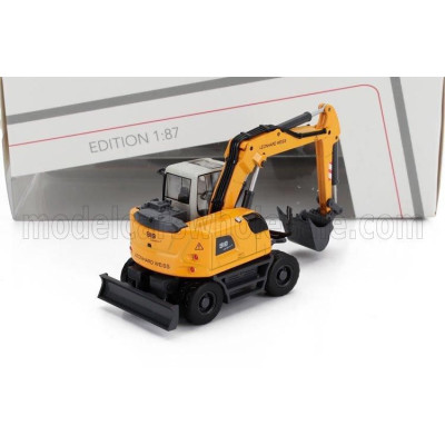 SCHUCO LIEBHERR A918 ESCAVATORE GOMMATO - TRACTOR EXCAVATOR - YELLOW WHITE BLACK 1/87
