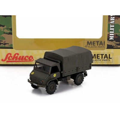 SCHUCO MERCEDES BENZ UNIMOG S404 TRUCK GERMAN ARMY 1953 - MILITARY GREEN 1/87