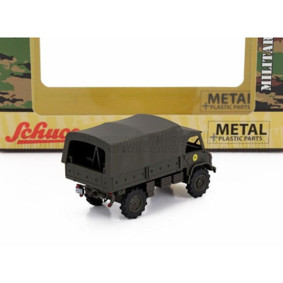 SCHUCO MERCEDES BENZ UNIMOG S404 TRUCK GERMAN ARMY 1953 - MILITARY GREEN 1/87