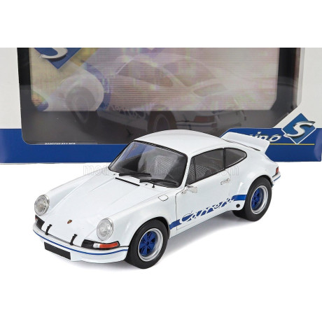 SOLIDO PORSCHE 911 CARRERA RS 2.7 COUPE 1973 - WHITE LIGHT BLUE 1/18