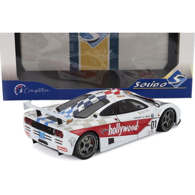 SOLIDO McLAREN F-1 GTR 6.1L V12 TEAM HOLLYWOOD N 01 WINNER 2h DE BRASILIA RACE 1996 NELSON PIQUET - JOHNNY CECOTTO - WHITE RED 1
