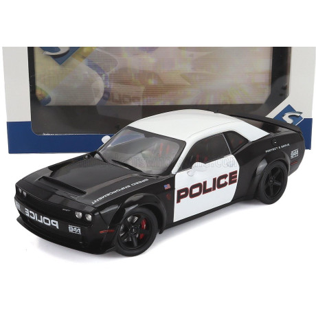 SOLIDO DODGE CHALLENGER R/T SCAT PACK HIGHWAY POLICE 2023 - BLACK WHITE 1/18
