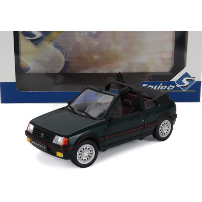 SOLIDO PEUGEOT 205 CTI MKI (GTi) 1.6 CABRIOLET 1986 - GREEN MET 1/18