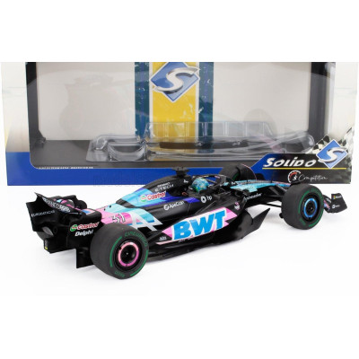 SOLIDO ALPINE F1  A524 TEAM BWT ALPINE N 31 BRAZILIAN GP 2024 ESTEBAN OCON - BLACK BLUE PINK 1/18