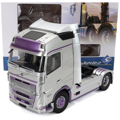 SOLIDO VOLVO FH16 750 GLOBETROTTER XL TRACTOR TRUCK 2-ASSI 2021 - SILVER PURPLE 1/24