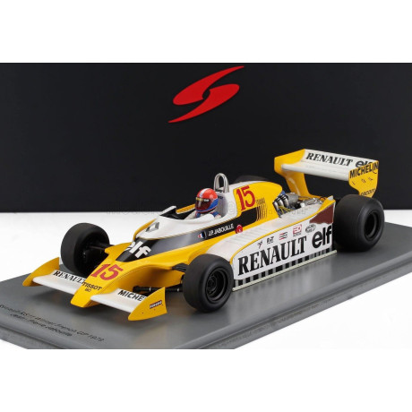 SPARK MODEL RENAULT F1 RS11 N 15 WINNER FRANCE GP 1979 J.P.JABOUILLE - CON VETRINA - WITH SHOWCASE - SPECIAL BOX - YELLOW WHITE