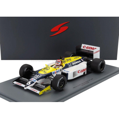 SPARK MODEL WILLIAMS F1  FW11 HONDA TEAM WILLIAMS N 6 WINNER BRAZILIAN GP 1986 NELSON PIQUET - BLUE YELLOW WHITE 1/18