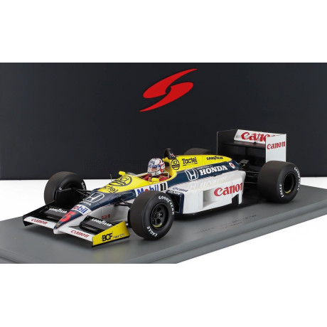 SPARK MODEL WILLIAMS F1  FW11 TEAM WILLIAMS N 5 WINNER BRITISH GP 1986 NIGEL MANSELL - YELLOW WHITE BLACK 1/18