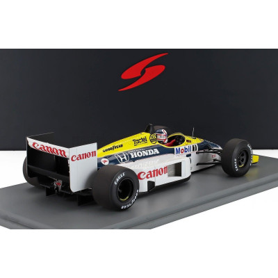 SPARK MODEL WILLIAMS F1  FW11 TEAM WILLIAMS N 5 WINNER BRITISH GP 1986 NIGEL MANSELL - YELLOW WHITE BLACK 1/18