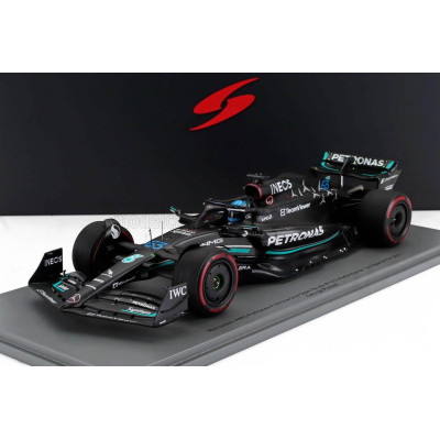 SPARK MODEL MERCEDES GP F1 W14 TEAM MERCEDES-AMG PETRONAS FORMULA ONE N 63 3rd SPAIN GP 2023 GEORGE RUSSELL - MATT BLACK 1/18