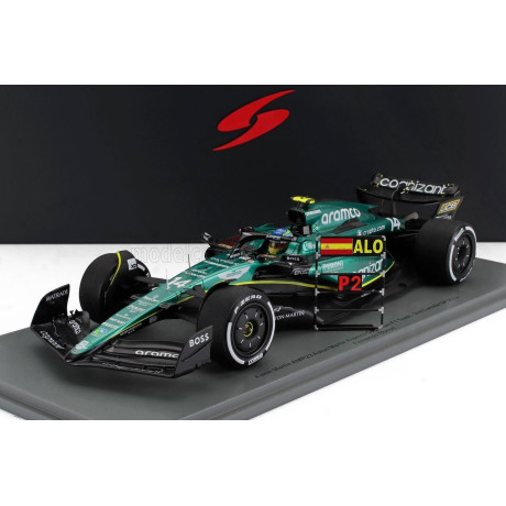 SPARK MODEL ASTON MARTIN F1  AMR23 TEAM ARAMCO COGNIZANT N 14 2nd CANADA GP 2023 FERNANDO ALONSO - GREEN 1/18