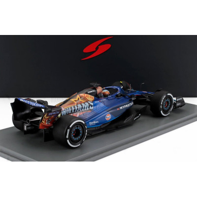 SPARK MODEL WILLIAMS F1  FW45 TEAM WILLIAMS RACING GULF N 23 LAS VEGAS USA GP 2023 ALEXANDER ALBON - BLUE BLACK GOLD 1/18