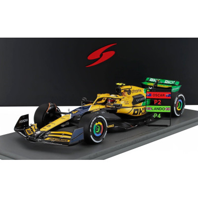 SPARK MODEL McLAREN F1  MCL38 TEAM MCLAREN N 4 4th MONACO GP 2024 LANDO NORRIS - YELLOW GREEN BLACK 1/18