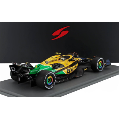 SPARK MODEL McLAREN F1  MCL38 TEAM MCLAREN N 4 4th MONACO GP 2024 LANDO NORRIS - YELLOW GREEN BLACK 1/18