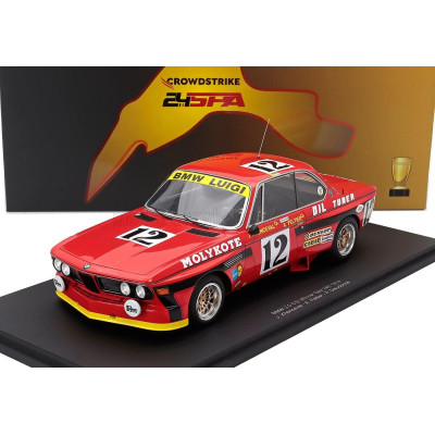 SPARK MODEL BMW 3.0 CSL TEAM LUIGI RACING N 12 WINNER 24h SPA 1974 ALAIN PELTIER - PIERRE DIEUDONNE - JEAN XHENCEVAL - RED 1/18