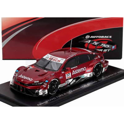 SPARK MODEL HONDA CIVIC TYPE R-GT TEAM ASTEMO REAL RACING N 17 GT500 CLASS SUPER GT 2025 KOUDAI TSUKAKOSHI - SYUN KOIDE - RED 1/