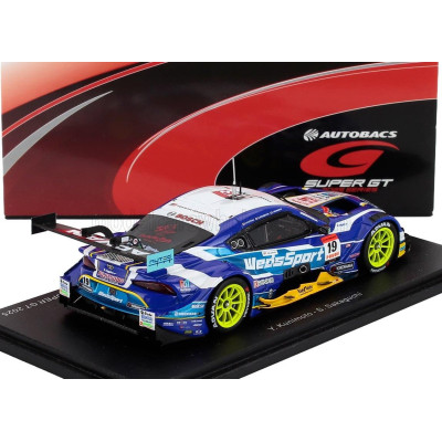 SPARK MODEL TOYOTA SUPRA GR TEAM WEDSSPORT BANDOH N 19 GT500 CLASS SUPER GT 2025 YUJI KUNIMOTO - SENA SAKAGUCHI - BLUE WHITE 1/4