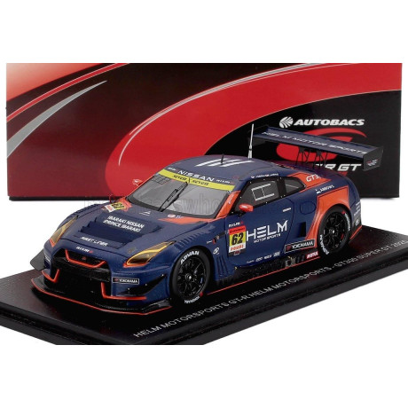 SPARK MODEL NISSAN GT-R NISMO GT3 TEAM HELM MOTORSPORTS N 62 GT300 CLASS SUPER GT 2025 YUYA HIRAKI - REIJI HIRAKI - MATT BLUE OR