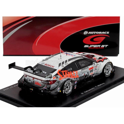 SPARK MODEL HONDA CIVIC TYPE R-GT TEAM STANLEY KUNIMITSU N 100 GT500 CLASS SUPER GT 2025 NAOKI YAMAMOTO - ADASUKE MAKINO - WHITE