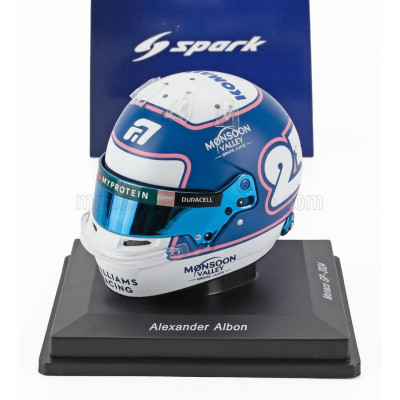 SPARK MODEL BELL HELMET CASCO HELMET F1 ALEXANDER ALBON TEAM WILLIAM RACING N 23 MONACO GP 2024 - BLUE WHITE 1/5