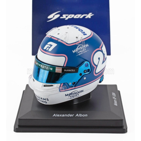 SPARK MODEL BELL HELMET CASCO HELMET F1 ALEXANDER ALBON TEAM WILLIAM RACING N 23 MONACO GP 2024 - BLUE WHITE 1/5