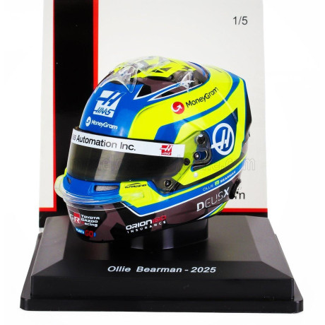 SPARK MODEL BELL HELMET CASCO HELMET F1 OLIVER BEARMAN TEAM MONEYGRAM HAAS N 87 SEASON 2025 - YELLOW BLUE 1/5