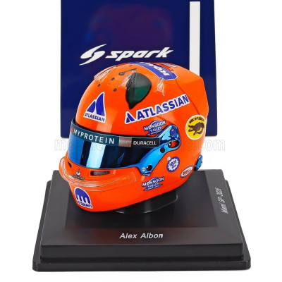SPARK MODEL BELL HELMET CASCO HELMET F1 ALEX ALBON TEAM ATLASSIAN WILLIAMS RACING N 23 MIAMI GP 2025 - ORANGE 1/5