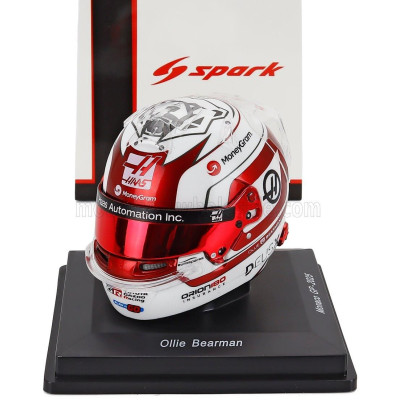 SPARK MODEL BELL HELMET CASCO HELMET F1 OLIVER BEARMAN TEAM MONEYGRAM HAAS N 87 MONACO GP 2025 - WHITE RED 1/5