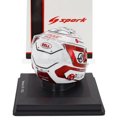 SPARK MODEL BELL HELMET CASCO HELMET F1 OLIVER BEARMAN TEAM MONEYGRAM HAAS N 87 MONACO GP 2025 - WHITE RED 1/5