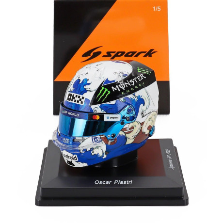 SPARK MODEL BELL HELMET CASCO HELMET F1 OSCAR PIASTRI TEAM MCLAREN N 81 3rd JAPAN GP 2025 - BLUE WHITE 1/5
