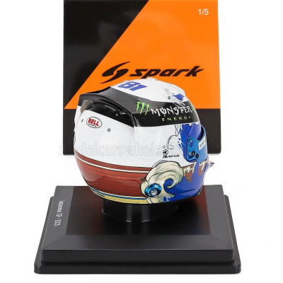 SPARK MODEL BELL HELMET CASCO HELMET F1 OSCAR PIASTRI TEAM MCLAREN N 81 3rd JAPAN GP 2025 - BLUE WHITE 1/5