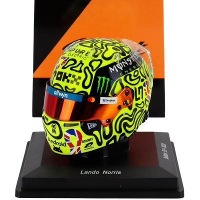 SPARK MODEL BELL HELMET CASCO HELMET F1 LANDO NORRIS WORLD CHAMPION TEAM MCLAREN N 4 WINNER BRITISH GP 2025 - YELLOW BLACK 1/5