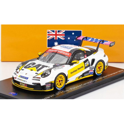SPARK MODEL PORSCHE 911 992 GT3 N 12 PORSCHE CARRERA CUP AUSTRALIA CHAMPION 2024 HARRI JONES - WHITE YELLOW BLACK 1/43