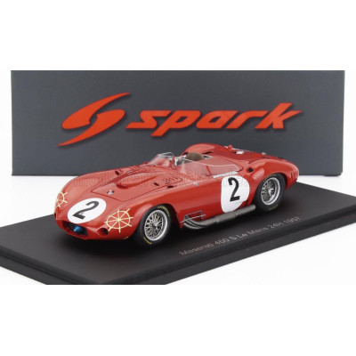 SPARK MODEL MASERATI 450S 4.5L V8 TEAM OFFICINE ALFIERI MASERATI N 2 24h LE MANS 1957 JEAN BEHRA - ANDRE SIMON - RED 1/43