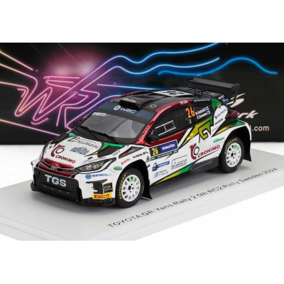SPARK MODEL TOYOTA YARIS GR RALLY2 N 26 5th RC2 RALLY SWEDEN 2024 MIKKO HEIKKILA - KRISTIAN TEMONEN - WHITE 1/43