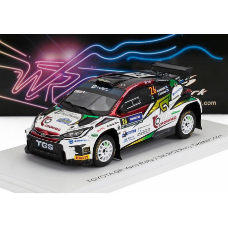 SPARK MODEL TOYOTA YARIS GR RALLY2 N 26 5th RC2 RALLY SWEDEN 2024 MIKKO HEIKKILA - KRISTIAN TEMONEN - WHITE 1/43