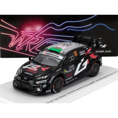 SPARK MODEL TOYOTA YARIS GR RALLY1 TEAM GAZOO RACING WRT N 33 2nd RALLY MONTECARLO 2025 ELFYN EVANS - SCOTT MARTIN - BLACK 1/43