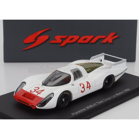 SPARK MODEL PORSCHE 908LH 3.0L TEST 24h LE MANS 1968 ROLF STOMMELEN - WHITE RED 1/43