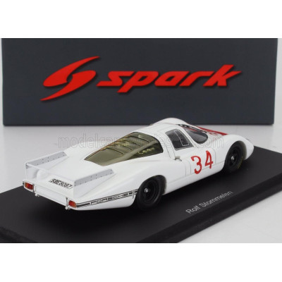 SPARK MODEL PORSCHE 908LH 3.0L TEST 24h LE MANS 1968 ROLF STOMMELEN - WHITE RED 1/43