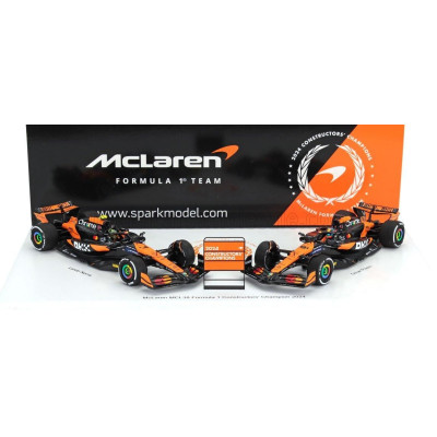 SPARK MODEL McLAREN SET F1  CHAMPION BOARD WINNER CONSTRUCTOR SEASON 2024 2X MCL38 TEAM MCLAREN N 4 SEASON LANDO NORRIS + N 81 O