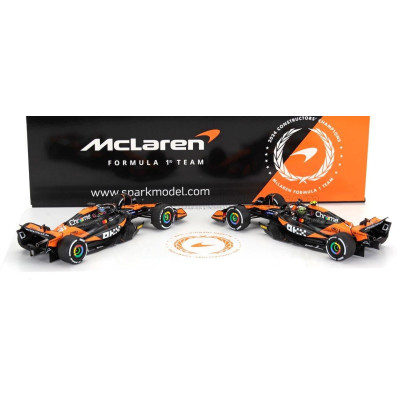 SPARK MODEL McLAREN SET F1  CHAMPION BOARD WINNER CONSTRUCTOR SEASON 2024 2X MCL38 TEAM MCLAREN N 4 SEASON LANDO NORRIS + N 81 O