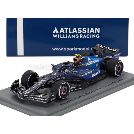 SPARK MODEL WILLIAMS F1  FW47 TEAM WILLIAMS ATLASSIAN RACING N 55 CHINA GP 2025 CARLOS SAINZ - BLUE BLACK 1/43