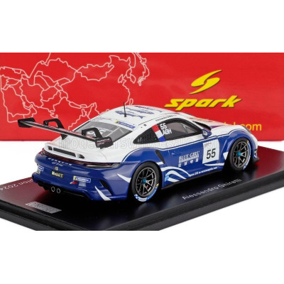 SPARK MODEL PORSCHE 911 992 GT3 N 55 PORSCHE CARRERA CUP ASIA CHAMPION 2024 ALESSANDRO GHIRETTI - WHITE BLUE 1/43