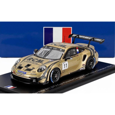 SPARK MODEL PORSCHE 911 992 GT3 N 11 PORSCHE CARRERA CUP FRANCE CHAMPION 2024 ALESSANDRO GHIRETTI - GOLD 1/43