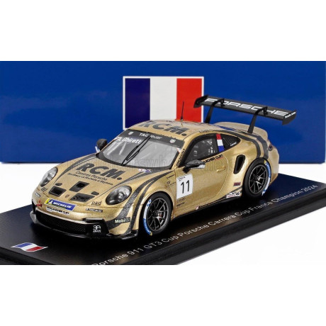 SPARK MODEL PORSCHE 911 992 GT3 N 11 PORSCHE CARRERA CUP FRANCE CHAMPION 2024 ALESSANDRO GHIRETTI - GOLD 1/43