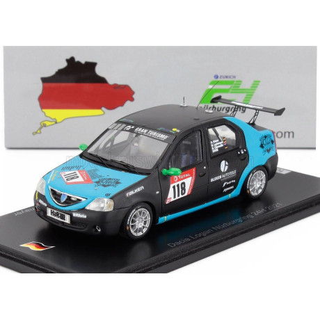 SPARK MODEL DACIA LOGAN TEAM SWIFTWING.DE N 118 24h NURBURGRING 2021 O.KRIESE - M.LACHMAYER - M.CHAROUDIN - BLACK BLUE 1/43