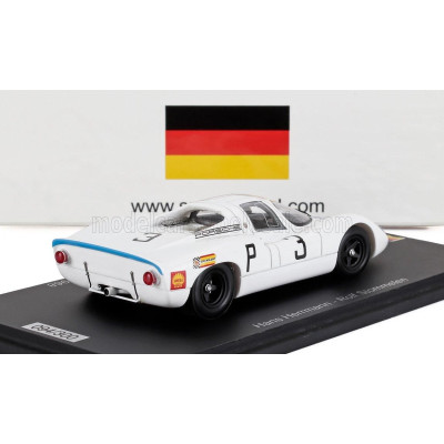 SPARK MODEL PORSCHE 907H TEAM PORSCHE N 3 3rd 1000km NURBURGRING 1968 HANS HERRMANN - ROLF STOMMELEN - WHITE BLUE 1/43