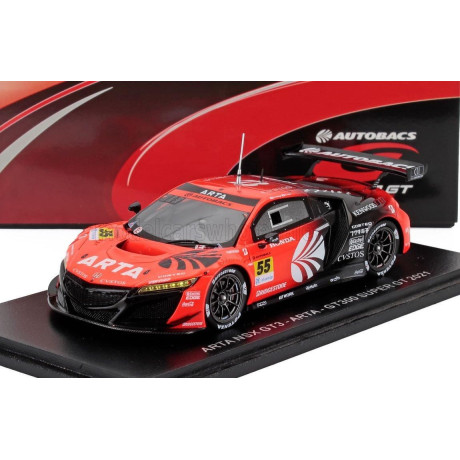 SPARK MODEL HONDA NSX GT3 TEAM ARTA N 55 GT300 CLASS SUPER GT 2021 SHINICHI TAKAGI - REN SATO - RED BLACK 1/43